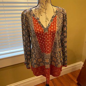Lucky Brand Boho 3/4 Sleeve Top NWT Size L